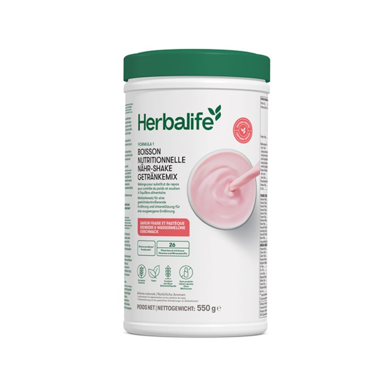 F1 Shake Erdbeere & Wassermelone (550g) | Saisonale Edition - Selbst. Herbalife Nutr. Mitglied
