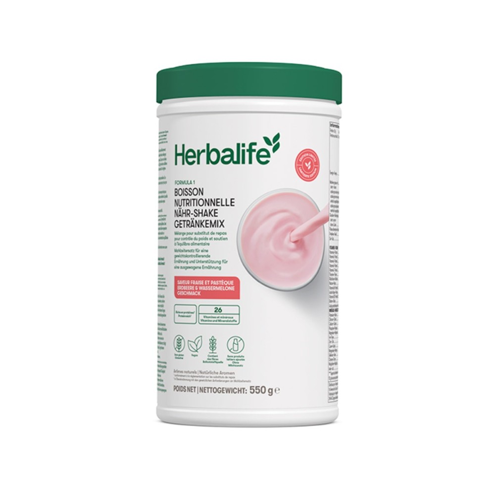 F1 Shake Erdbeere & Wassermelone (550g) | Saisonale Edition - Selbst. Herbalife Nutr. Mitglied